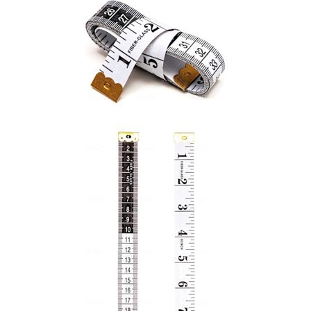 Dubbelsidig mjukt måttband för kroppsmätning, 60 tum / 150 cm vitt och svart