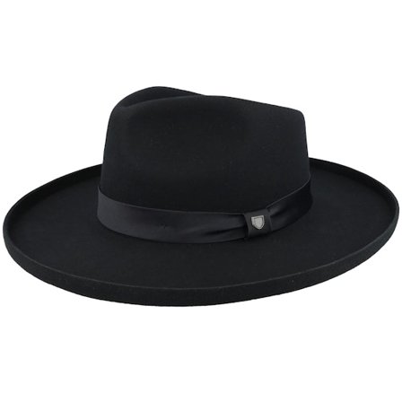 Brixton - Victoria Felt Black/Black Satin Fedora Fedora Black Hat - @ Hatstore