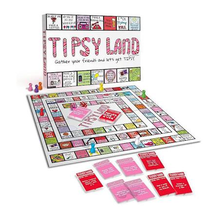 Tipsy Land Party Brädspel - Festligt Brädspel för Vänner, Roligt Drickspelet