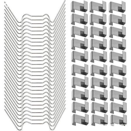 100 stk. drivhusglasclips inkluderer 50 stk. W-type rustfri stål drivhusklemmer og 50 stk. Z-type drivhusglasclips