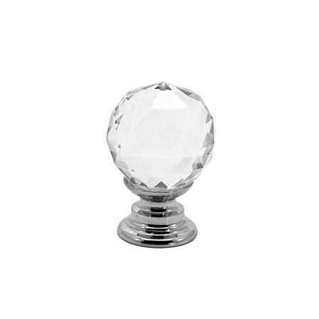 Knoppar 2-pack - Diamant / Kristall med silverbotten Silver