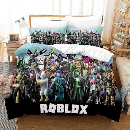 R03 Roblox 3D-printet sengesett dynetrekk putetrekk barnegave_v UK SINGLE 135x200cm