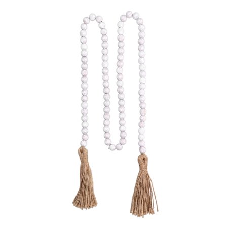 Rustikke treperler i bondehus-stil med dusk - Retro treperler til hjemmedekorasjon og gave