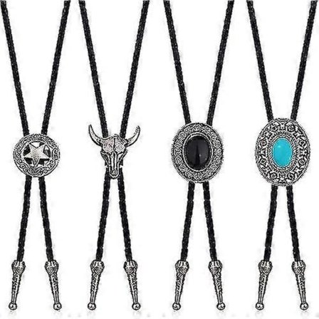 Bolo Tie för Män - Western Cowboy Läderhalsband