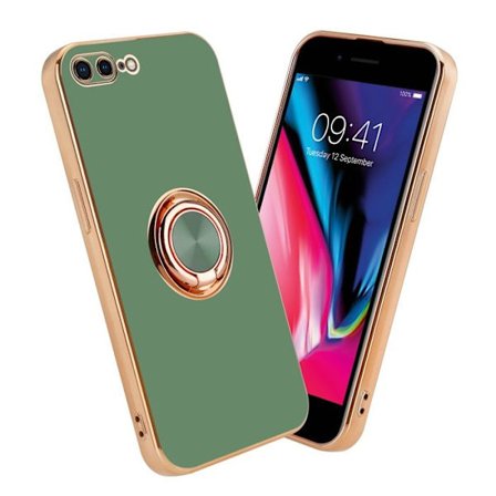 Fodral för Apple iPhone 7 PLUS / 7S PLUS / 8 PLUS Fodral i glansigt ljusgrönt - guld Flexibelt TPU silikonfodral med