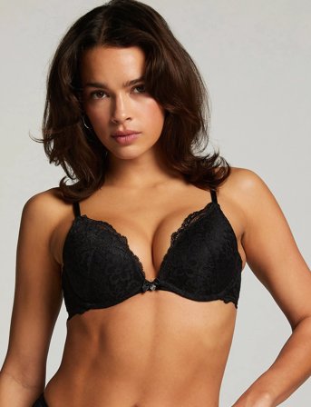 Hunkemöller Marine Padded Push-Up Underwired Bra - Black - D x 70