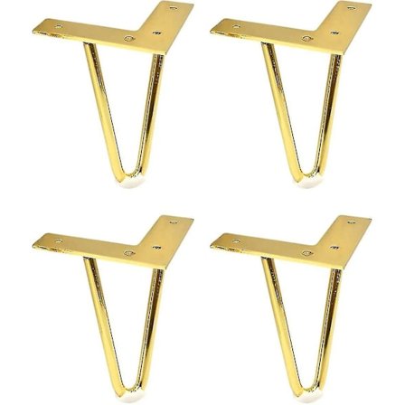4 stk. Hårnålsben til bord Tykke Solide Metall Møbelføtter Stol Sofa Seng Garderobeføtter