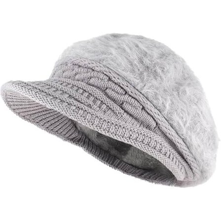 Baker Boy Hatt for Kvinner, Varm Vinterlue med Skygge, Dame Ull Flat Cap