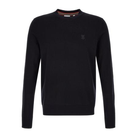 Burberry, Round-neck Knitwear Zwart, Heren, Maat:S