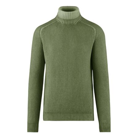 BomBoogie Cotton Wool Blend Tricot Turtleneck Grøn, Herre Rullekraver
