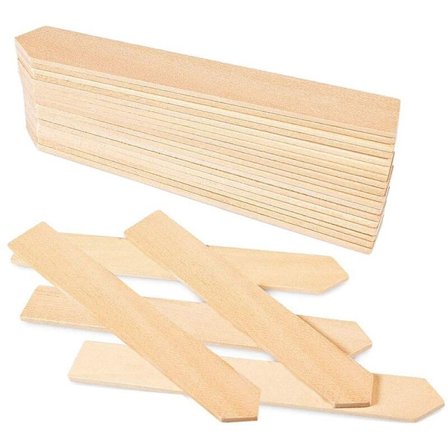 50 st set växtmärkning i trä, plantskylt, plantskylt, plantor, örter, blommor 6 tum 0,78 tum