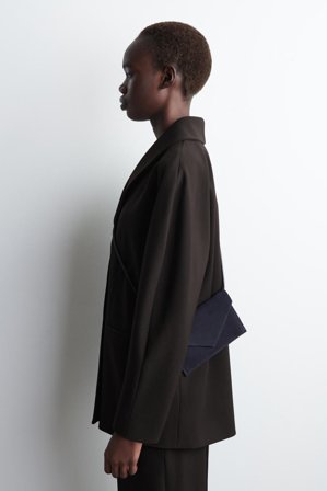 COS Women's Envelope Bag Leather in Blue