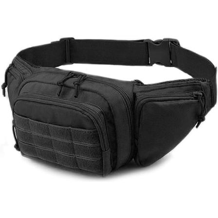 Taktisk Midjeveske Militær Lommeveske, Bumbag for Vandring Løping Hundefottur black