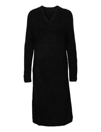 Vimadelia Vneck L/S Knit Dress Black Vila