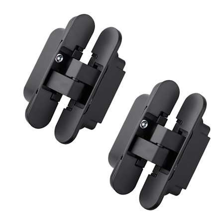 Usynlige hængsler til tunge døre - sæt med 2 (40 kg belastning, 180° åbning)