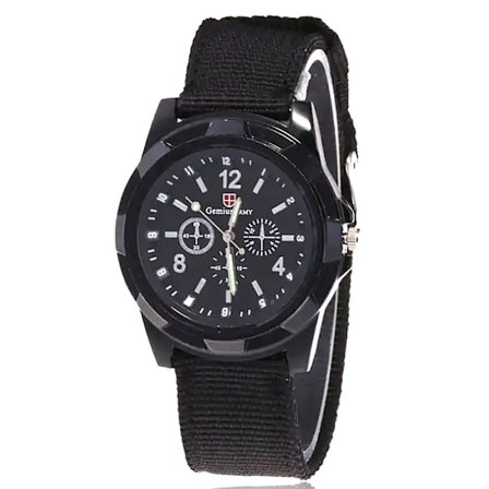 Sportslig militærklokke med lerretsrem - Flere farger