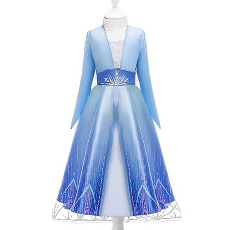 Prinsessa Elsa Cosplay Kruunu Mekko Setti Tytölle Korkealaatuiset Lasten Hienot Vaatteet Frozen Valkoinen Mekko Juhlat Syntymäpäivä Elsa Tarvikkeet - 