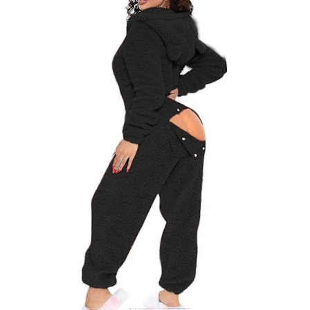 Sexy Voksen Onesie Pyjamas Kompatibel med Kvinner Rompe Klaff Fleece Hette One Piece Pyjamas Dame Fluffy Nattøy-xindaren