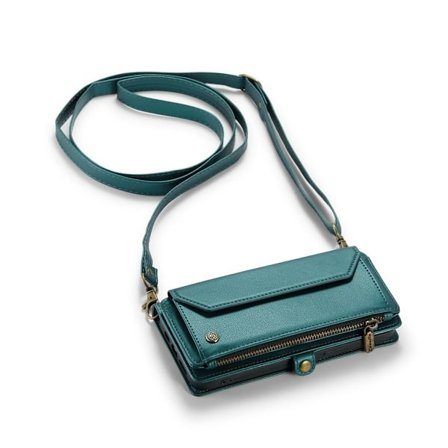 (För Samsung Z Fold 5) CaseMe C36 Crossbody telefonfodral med 10 kortfack, dragkedjeficka och avtagbart handledsband