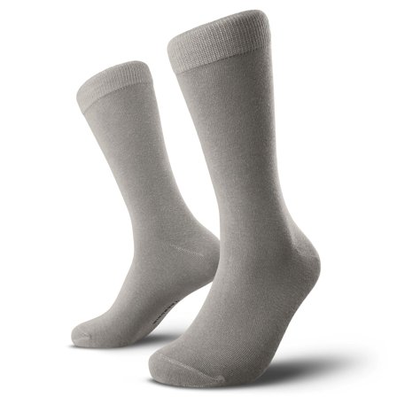 FlexFeel | Light Grey Socks for Men - Crew Socks
