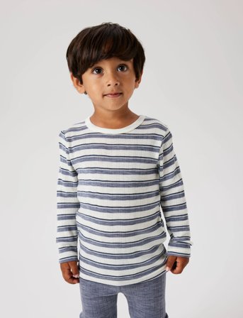 name it Nmmwang Wool Needle Ls Top Noos - Blue - 104