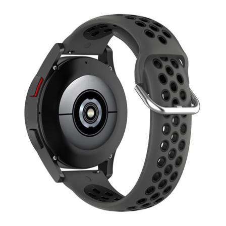Bi-color Silikonarmband 20mm För Galaxy Watch4 44mm M.fl. - Svar Black