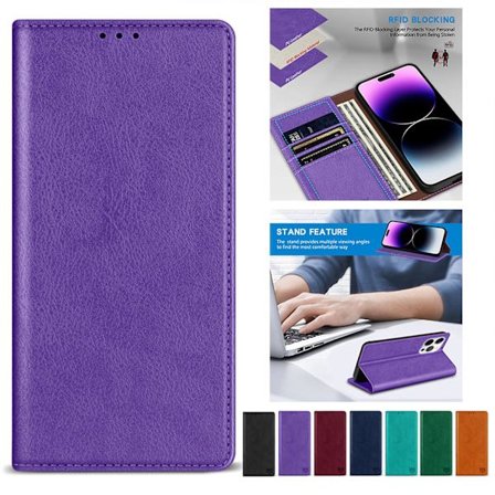 Case för Iphone 15 med Rfid-blockering, stativ Pu-läder skyddande case Stötsäkert skyddande phone case