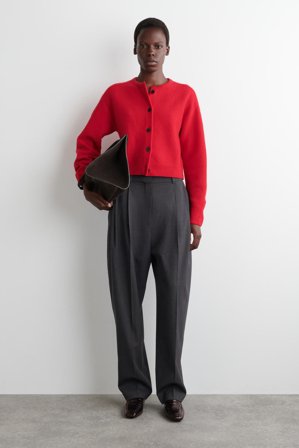 COS Women's Cardigan In Lana Cotta in Rosso