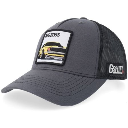 Gearshift - Grå trucker Keps - American Big Boss Muscle Charcoal/Black A-frame Trucker @ Hatstore