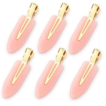 6 stk. hårklemmer uten bøy, hårklemmer uten krøll, hårklemmer for sminke, for kvinner og jenter, flate hårklemmer for frisering, salong, gullhåndtak