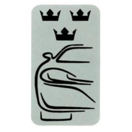 ( Dekal ) Tre Kronor 7x4cm som skattemärke