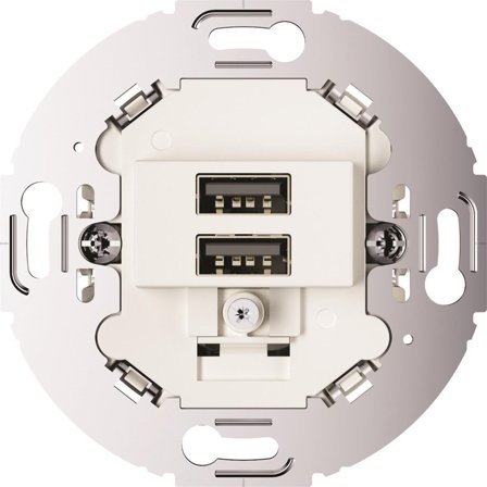 Hager 260219 Ladduttag 3000 mA, 100-240V Vit, Strömbrytare & vägguttag