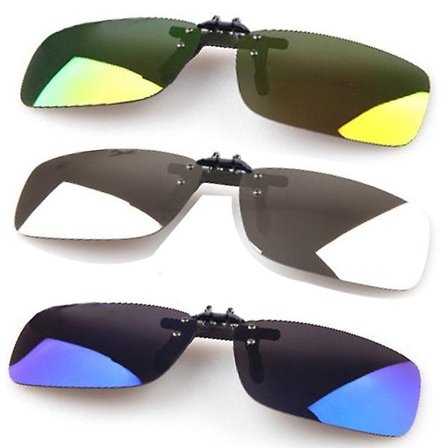 Polarized Mirror Uv400 Lens Clip On Flip Solglasögon Glasögon Black and gray filn