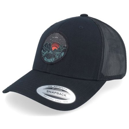 Wild Spirit - Svart trucker Keps - Mountain Valley Sunset Black Trucker @ Hatstore