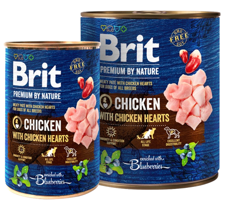 Brit Premium by Nature Chicken with Hearts märkäruoka, 400g