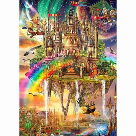 Full 5d Diy Diamond Painting Cross Stitch Fantasy Castle Rhinest Som På Bilden 1 60x80cm