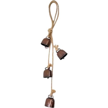 Vindspil tilbehør hængende ko klokke snor juletræ klokke vedhæng DIY halsbånd kæledyr halsbånd klokke hamp reb snor