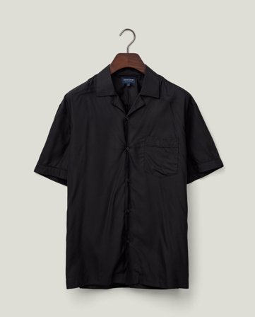Lexington Camp Shirt aus Lyocell, schwarz