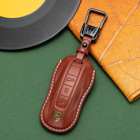 Porsche Cayenne Taycan -avaimen nahkainen suojakotelo Panamera Macan718/911 -autojen avaimille (FMY)