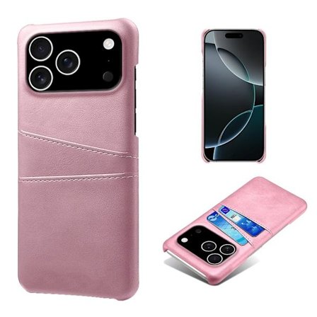 SKALO iPhone 17 Pro PU-Nahkainen Kortholderi Suojakuori - Ruusukulta