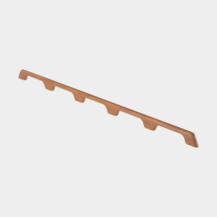Boat handle / grab rail Roca, square profile, for screw, FSC-certified Teak, 5 grips - 1350 x 61 x 24.5 mm