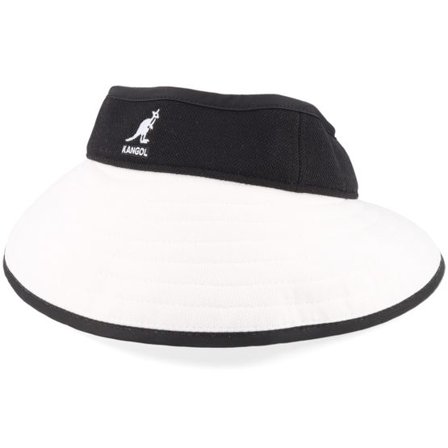 Kangol - Vit visor Keps - Golf Sun Black/White Visor @ Hatstore