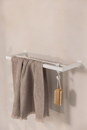 Metallbude Metallbude Stenni Håndklædeholder Hvid Firkantet, Tøj & Bolig, Badeværelsestilbehør, Øvrigt
