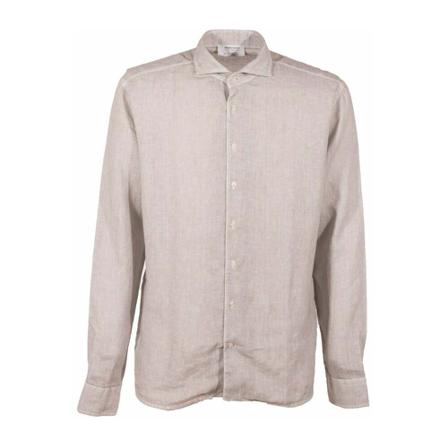 Gran Sasso, Linen shirt Grijs, Heren, Maat:L