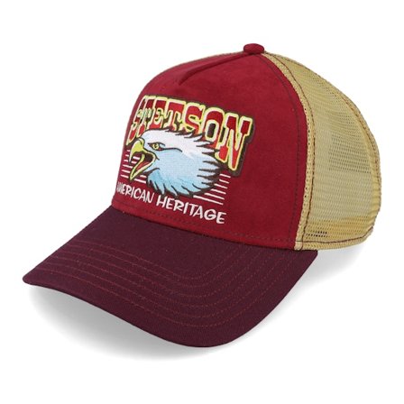 Stetson - Červená trucker Kšiltovka - Eagle Head Red/Maroon Trucker @ Hatstore