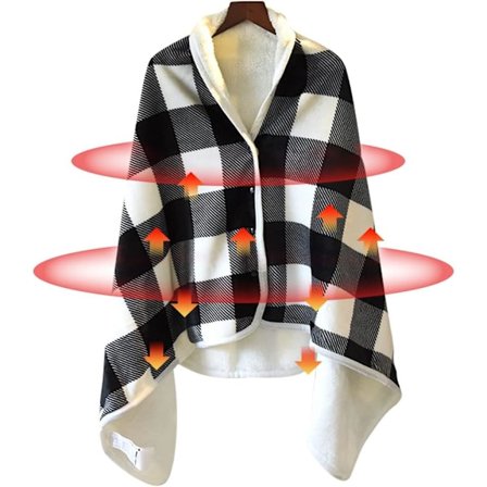 (55 * 31,5 tum) USB-pläd Elektrisk uppvärmd sjal filt, Fleece Wea