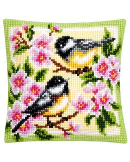 Kissen Vögel und Kirschblüten