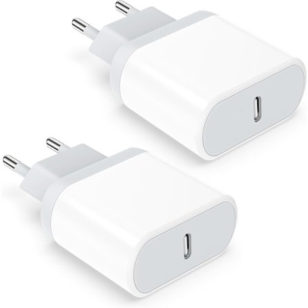 USB C Laddare, 2-Pack Plu, 20W Typ C Snabbladdare Väggadapter