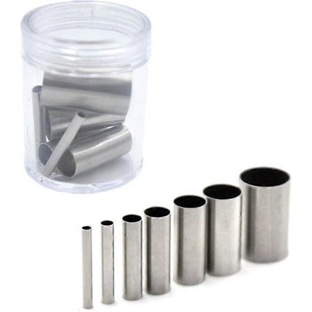 Lerudstikkere, 7 stk. hul hulstansesæt i rustfrit stål, indrykning, rund cirkelform, udstikkere, form, keramik prik