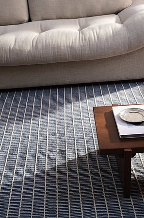 Jotex - Gulvtæppe Bomuld/Bomuld Blå Stribet IRMA Køb Bomulds- & kludetæpper hos Jotex